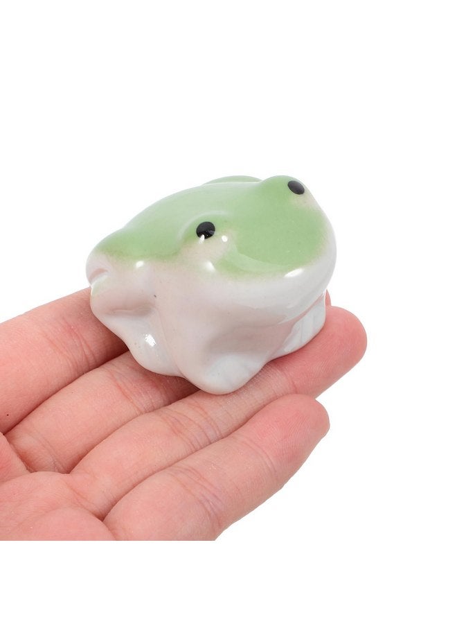 Toddmomy Aquarium Ceramic Floating Frog, Artificial Fish Tank Frog Porcelain Water Animal Figurines Realistic Underwater Frog Statue Garden Pond Ornaments - Image 2