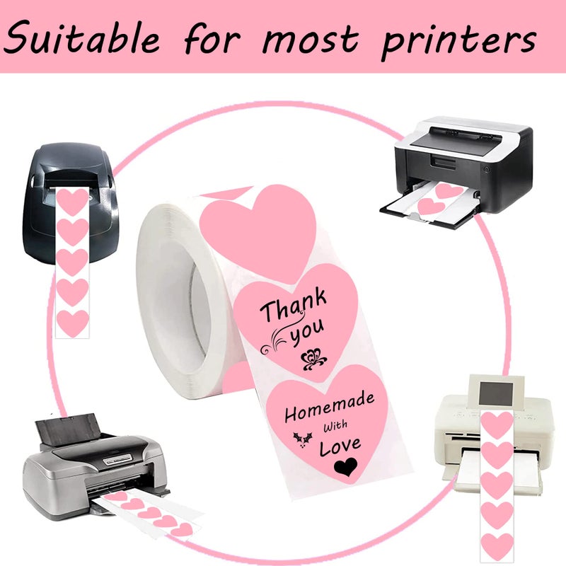 wootile Heart Shaped Color Coding Direct Thermal Labels 2'' -Valentine's Day Thermal Sticker Labels-Address Shipping Thermals Printer Stickers Personalized Stickers Label for Gift,Barcodes,Home 500Pcs - Image 3