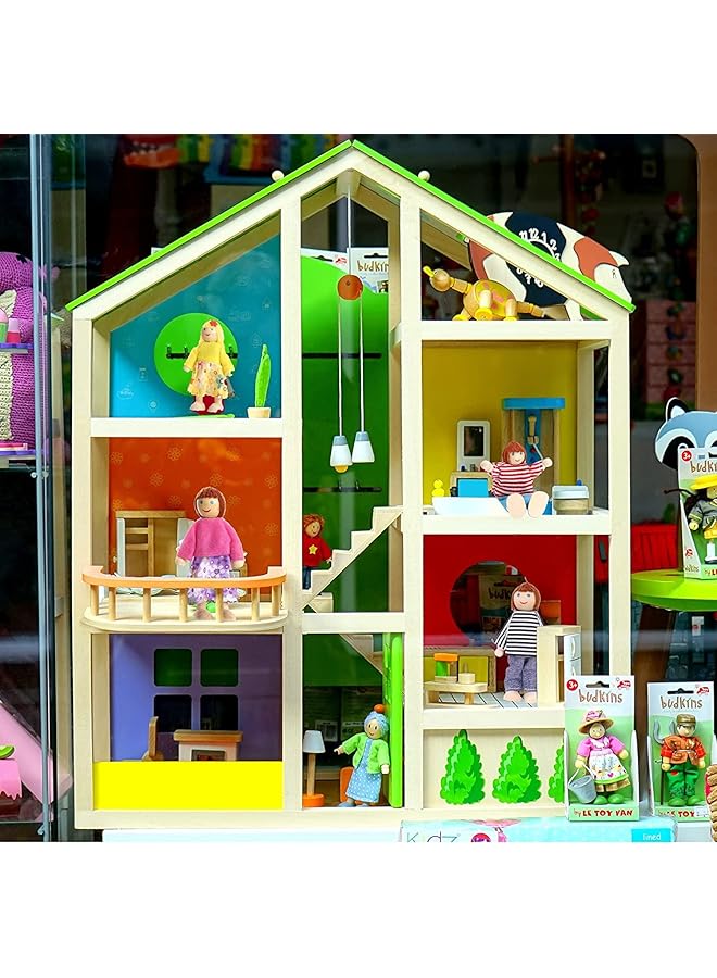 SYOSI 4Pcs Wooden Doll House Set With Family Pretend Play Figures Accessories Miniature Dolls & Playsets Wooden Dollhouse People Figures Pack For Kids & Girls Pretend Gift - Image 5