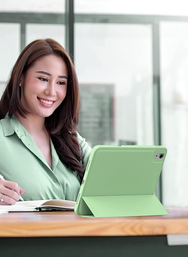 حافظة iPad Air الجيل الخامس 2022/حافظة iPad Air الجيل الرابع 2020 مقاس 10.9 بوصة حافظة ثلاثية الطي مع حامل أقلام لجهاز iPad Air 5/4 (أخضر نعناعي) - Image 3