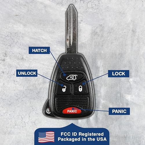 KeylessOption 2X KeylessOption Key Fob for 2004 2005 2006 2007 2008 2009 2010 2011 2012 2013 2014 2015 2016 Chrysler 300 Dodge Durango Ram Jeep Cherokee Remote, 4-Button OHT692427AA, Programming Guide Included - Image 5