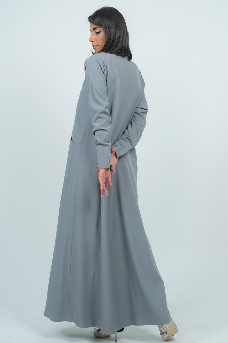 روزيت عباية بليزر بتصميم ياقة وأكمام طويلة - Image 3