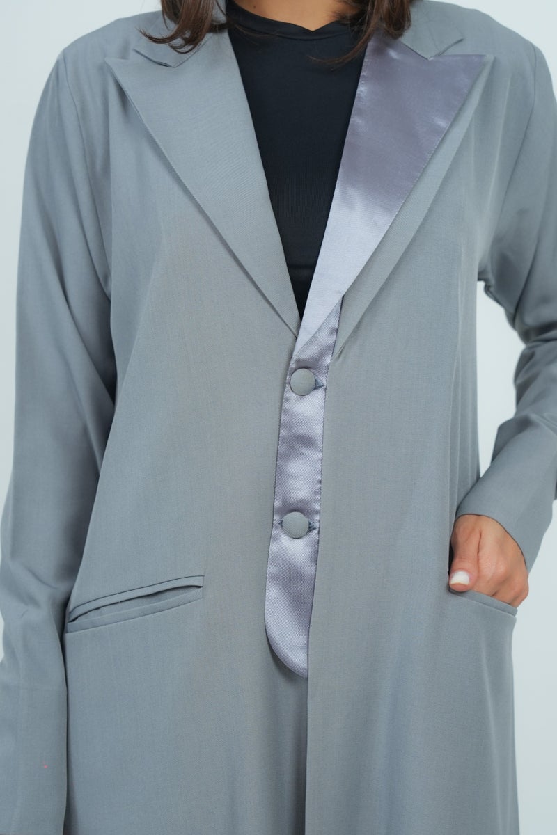 روزيت عباية بليزر بتصميم ياقة وأكمام طويلة - Image 2