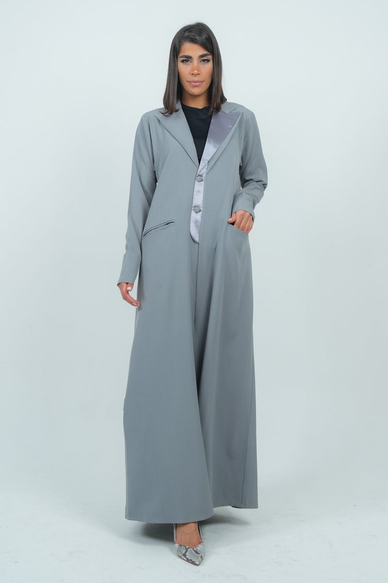 روزيت عباية بليزر بتصميم ياقة وأكمام طويلة - Image 4