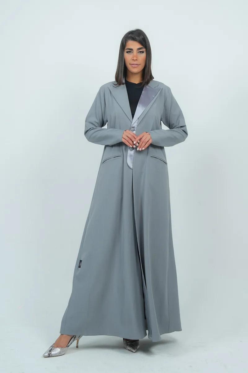Rosette Abaya Blazer with collar Design long sleeves