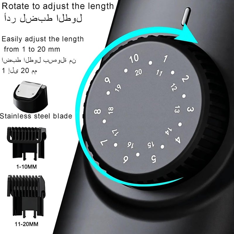 Vacuum Beard Trimmer for Men with 95% Hair Suction, Professional Hair Clipper and Grooming Kit, 20 Adjustable Lengths, IPX7 Waterproof Cordless Razor for Clean Bathroom Sink & Precision Styling - Image 5