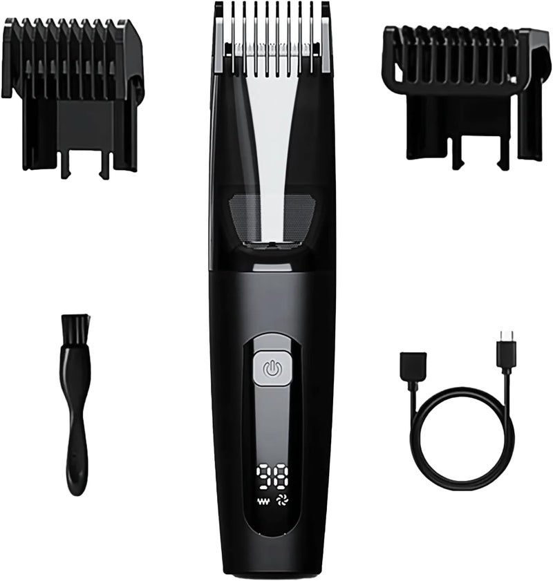 Vacuum Beard Trimmer for Men with 95% Hair Suction, Professional Hair Clipper and Grooming Kit, 20 Adjustable Lengths, IPX7 Waterproof Cordless Razor for Clean Bathroom Sink & Precision Styling - Image 1