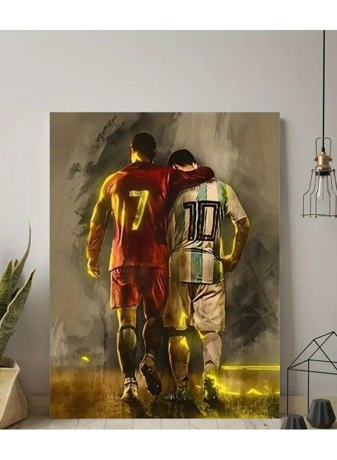 فيجن لوحه فنيه جداريه بخامة كانفس مشدودة على إطار خشبي بتصميمات مختلفة  بدون حواف, لغرف الشباب وصالات الجيمنج ومحبي الرياضة والمشاهير والألعاب والموسيقي 55*35 سم - Image 1