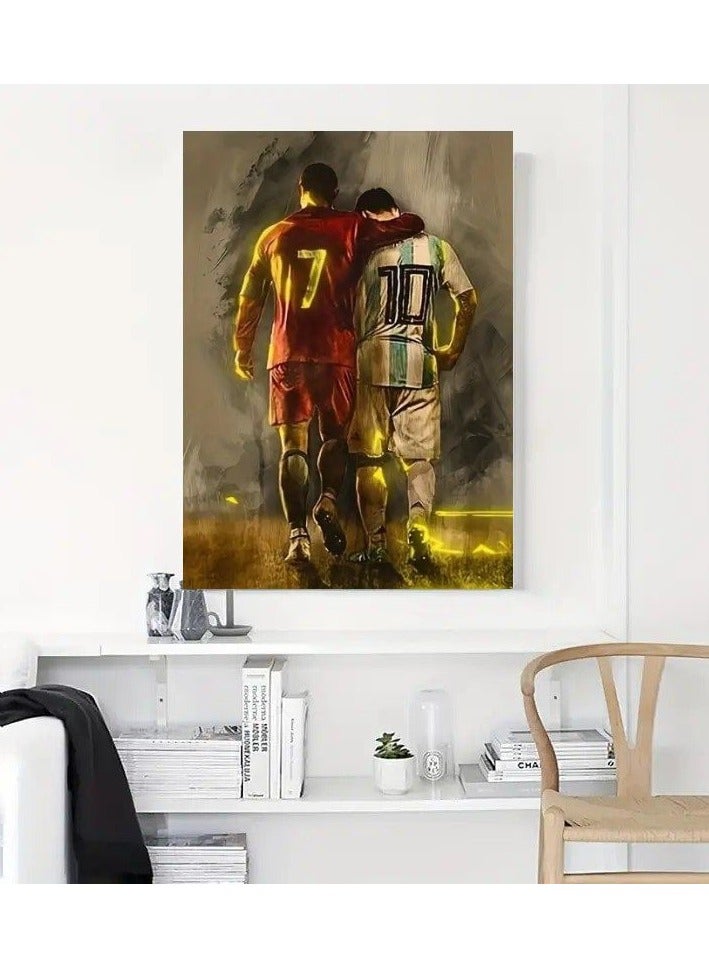 فيجن لوحه فنيه جداريه بخامة كانفس مشدودة على إطار خشبي بتصميمات مختلفة  بدون حواف, لغرف الشباب وصالات الجيمنج ومحبي الرياضة والمشاهير والألعاب والموسيقي 55*35 سم - Image 3