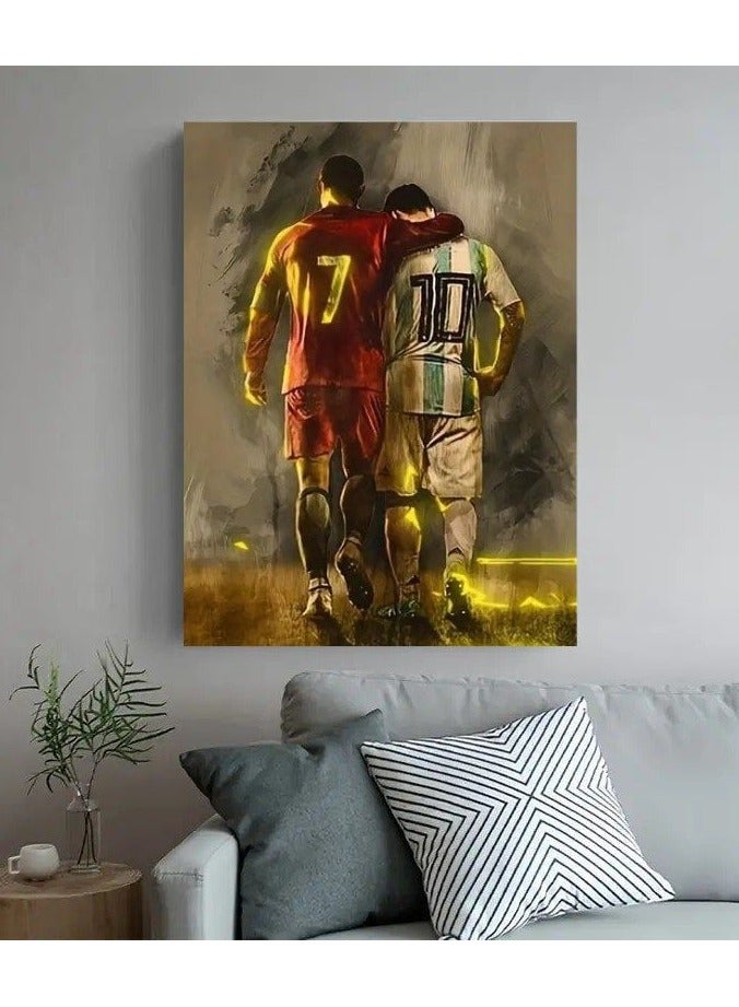 فيجن لوحه فنيه جداريه بخامة كانفس مشدودة على إطار خشبي بتصميمات مختلفة  بدون حواف, لغرف الشباب وصالات الجيمنج ومحبي الرياضة والمشاهير والألعاب والموسيقي 55*35 سم - Image 2