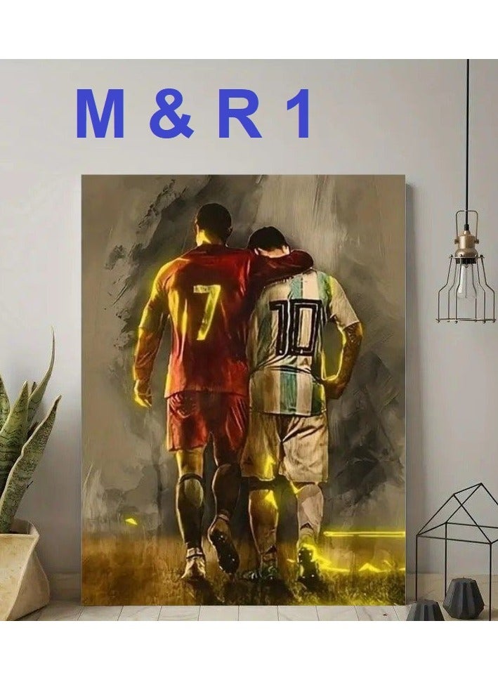 فيجن لوحه فنيه جداريه بخامة كانفس مشدودة على إطار خشبي بتصميمات مختلفة  بدون حواف, لغرف الشباب وصالات الجيمنج ومحبي الرياضة والمشاهير والألعاب والموسيقي 55*35 سم - Image 5