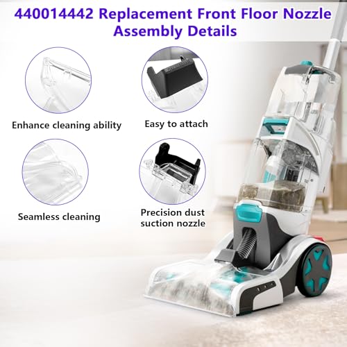 Earthtec 440014442 Replacement Front Floor Nozzle Assembly Fits for Hoover Carpet Cleaner Replacements Parts Compatible with SmartWAsh Gen 2 SmartWash PET FH52000G FH52001G FH52002G FH53000 (Without Sprayer) - Image 3