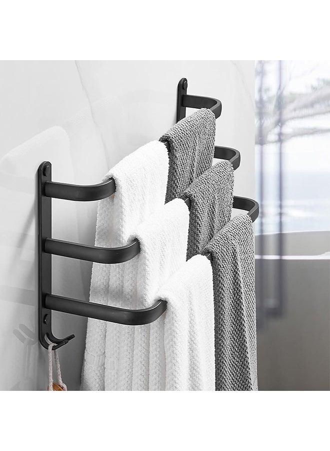 3-Tier Towel Bar,Wall Mounted Bath Towel Rack,Bathroom Storage Shelf 24-Inch Towel Holder Towel Rail Towel Hanger - Image 2