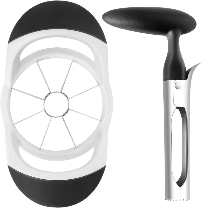 Asdirne Apple Slicer & Corer Set, Apple Cutter and Fruit Slicer with Sharp Stainless Steel Blades and Ergonomic Non-Slip Handles, Ideal for Cutting a Wide Range of Fruits, Black - Image 1