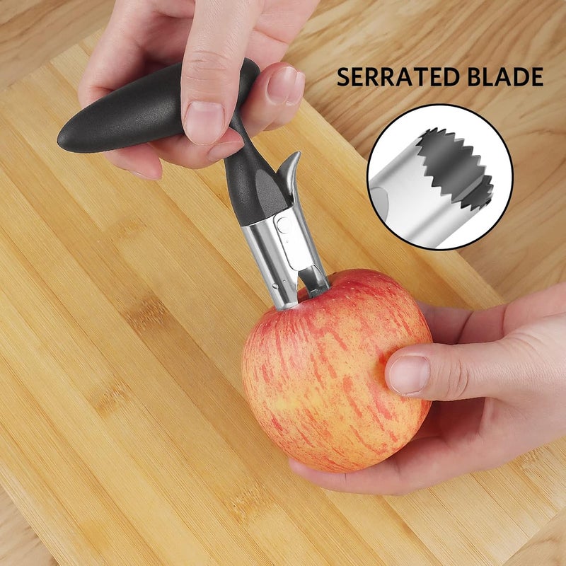 Asdirne Apple Slicer & Corer Set, Apple Cutter and Fruit Slicer with Sharp Stainless Steel Blades and Ergonomic Non-Slip Handles, Ideal for Cutting a Wide Range of Fruits, Black - Image 3