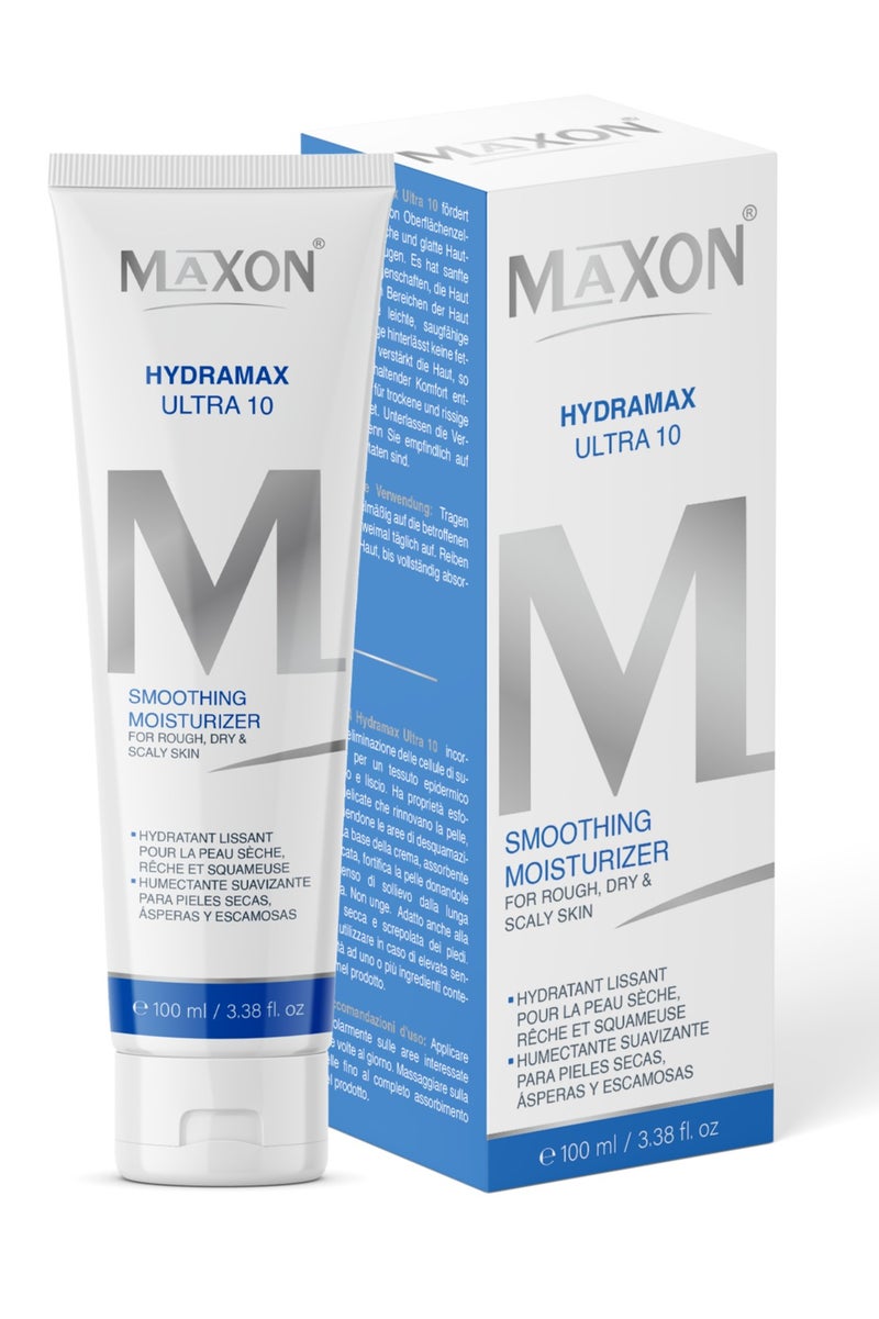 MAX-ON Hydramax Ultra 10 â Exfoliating & Hydrating Cream with 10% Urea | Smooths Rough, Dry & Flaky Skin â 100ml