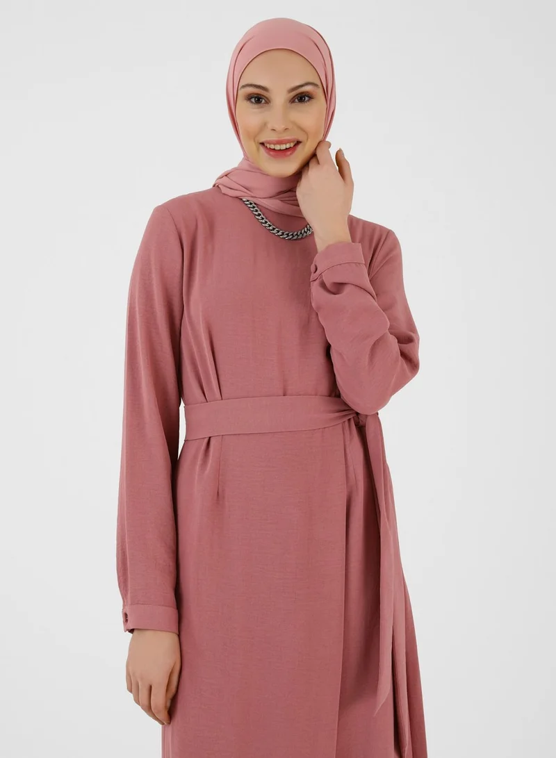 Refka by modanisa Wide Leg Belted Jumpsuit