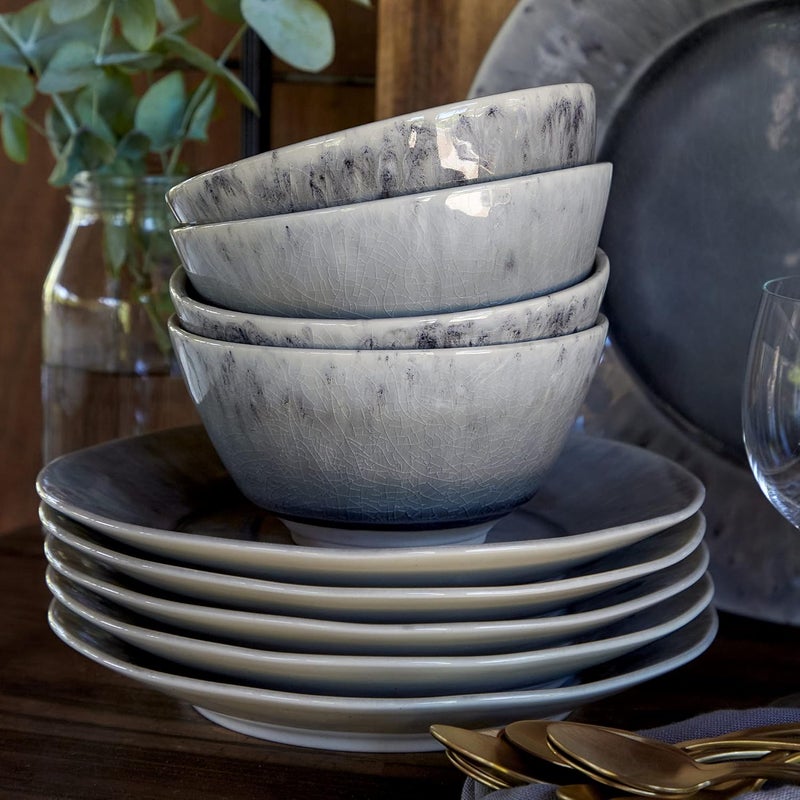Costa Nova Ceramic Stoneware 15 oz Soup  Cereal Bowl  Madeira Collection Grey  Microwave  Dishwasher Safe Dinnerware  Food Safe Glazing  Restaurant Quality Tableware - Image 5