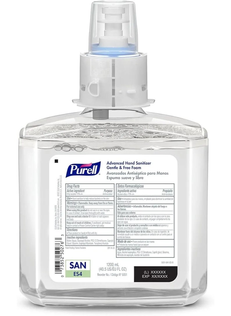 Purell Advanced Hand Sanitizer Foam Refill for ES4 Push-Style Hand Sanitizer Dispensers 1200 ml - Image 2