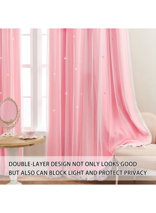 XiDi Curtains for Bedroom Decor Pink34/84/1 - Image 3