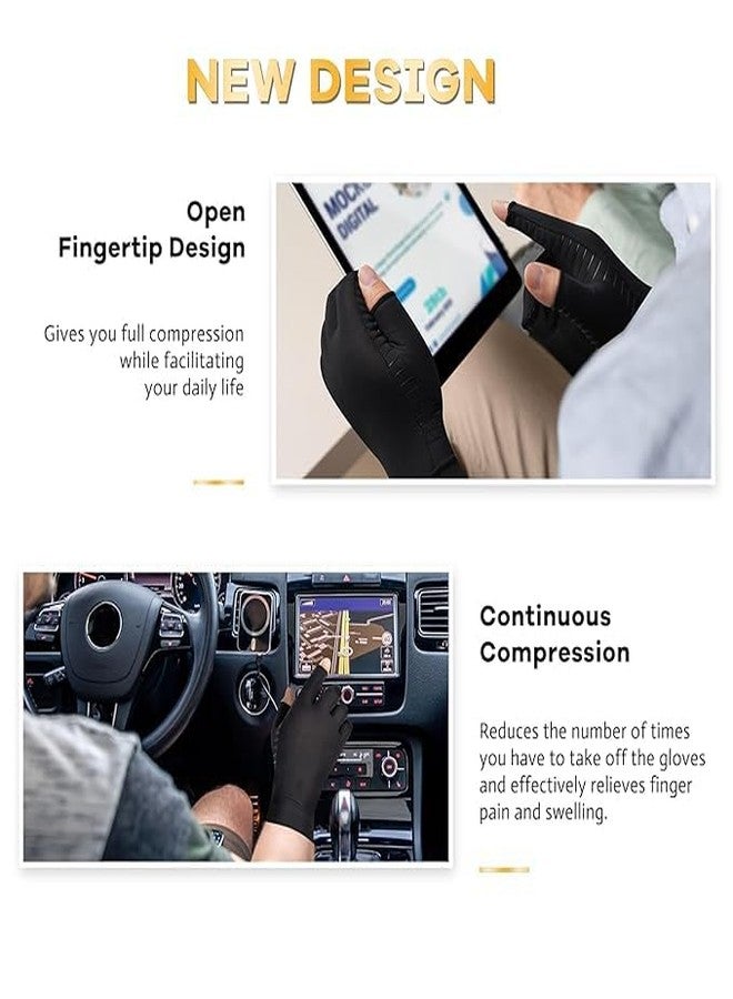 DOKMOE 1Pairs Hand Grip Gloves, Arthritis Glove for Computer Typing & Everyday Hand Gym Support, Copper Arthritis Compression Gloves for Relieving Carpal Tunnel Aches, Rheumatoid Pains, Joint Swelling - Image 3