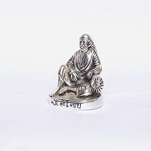 KridayKraft Shirdi Sai Baba Metal Statue,Sai Baba Idol Murti for Car Dashboard & Home,Office Decorative Showpiece Figurines,Religious Idol Gift Article... - Image 5
