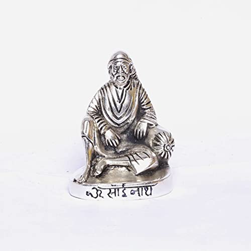 KridayKraft Shirdi Sai Baba Metal Statue,Sai Baba Idol Murti for Car Dashboard & Home,Office Decorative Showpiece Figurines,Religious Idol Gift Article... - Image 3