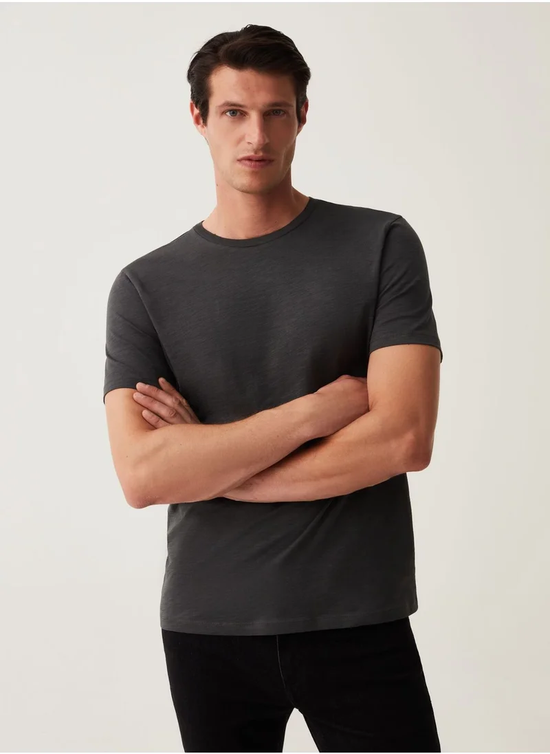 او في اس OVS Two-Pack T-Shirts In Cotton Slub