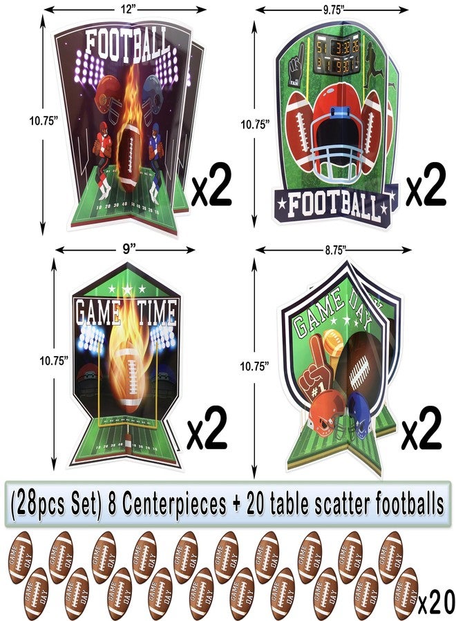 BASHOUT Football Party Table Centerpieces | 28 piece 3D Football Party Decoration Set | Football Birthday Party Supplies | Big Game Party Decorations | Game Day Sports Theme Party Centerpieces | BASHOUT - Image 2