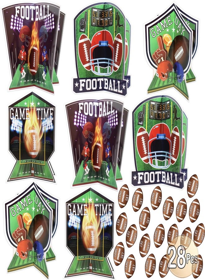 BASHOUT Football Party Table Centerpieces | 28 piece 3D Football Party Decoration Set | Football Birthday Party Supplies | Big Game Party Decorations | Game Day Sports Theme Party Centerpieces | BASHOUT - Image 1