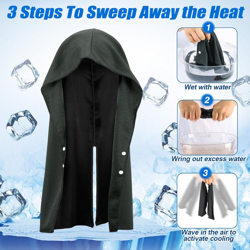 Acostop Cooling Towels for Neck and Face - Absorbent & Quick Drying Cooling Hoodie Towels with Evaporative Cool Technology & UPF 50 Sun Protection in Hot Weather Sports Gym Fitness Cycling, 4 Pcs - Image 4