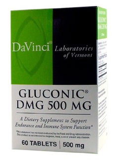 Davinci Labs Gluconic DMG 500 mg - Dietary Supplement to Support Endurance and Immune System Function* - with 500 mg N,N-Dimethylglycine per Tablet - Vegetarian - Gluten-Free - 60 Chewable Tablets