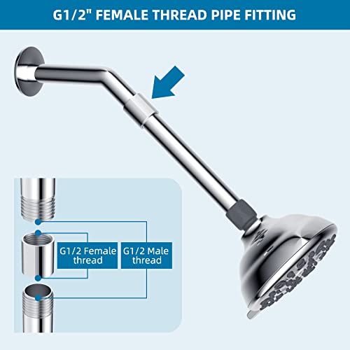 iFealClear Brass Pipe Fitting 1/2 inch G Female Thread, Shower Coupling, G1/2 IPS Thread Converter Adapter for Bathroom Pipes, Hose Extender,Home Plumbing, Extra Washer, Chrome - Image 3
