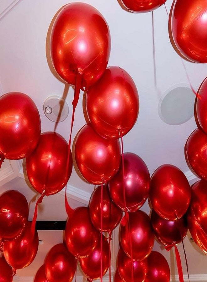 TOTAFAM مجموعة من 18 بالونًا من رقائق الألومنيوم الحمراء، بالونات دائرية لامعة، قوس بالون كبير لتزيين حفلات أعياد الميلاد والتخرج والزفاف وحفلات توديع العزوبية، 5 قطع 22 بوصة، 5 قطع 15 بوصة، 8 قطع 10 بوصات - Image 3