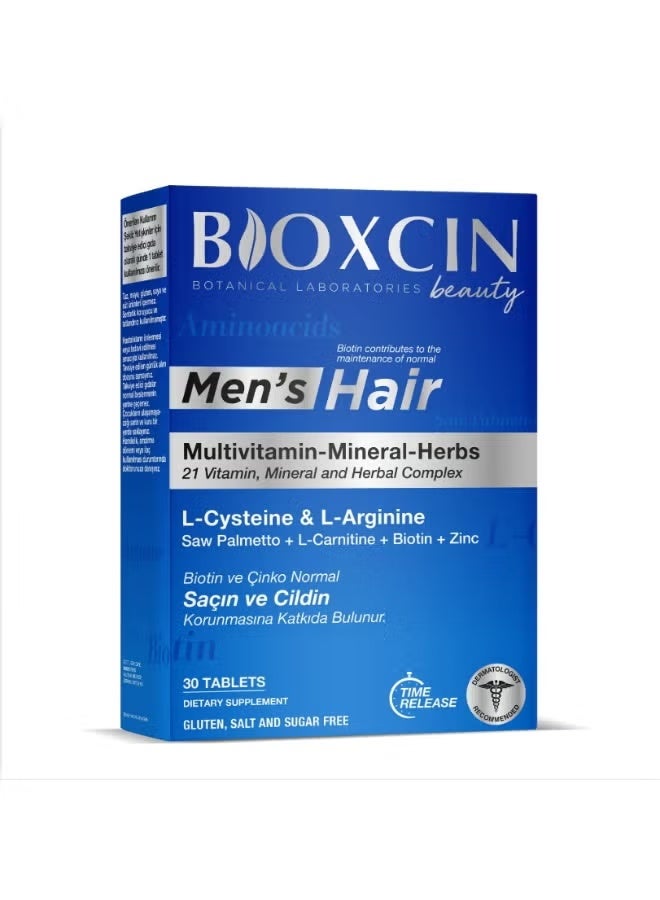 بيوكسين أقراص بيوكسين للعناية بالشعر والجمال للرجال، 30 قرصًا - دعم غذائي متطور لصحة الشعر - Image 1
