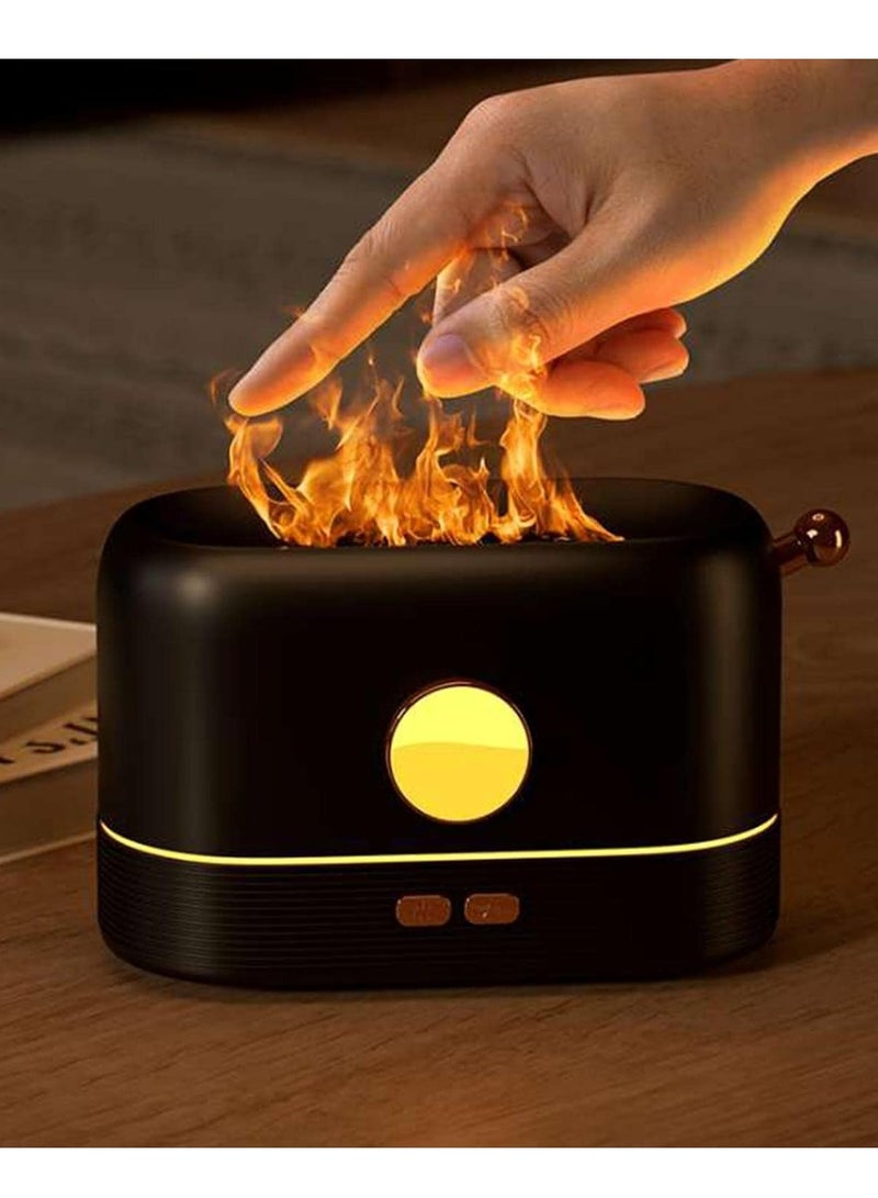 ELTRAZONE Creative Air Humidifier & Essential Oil Diffuser – Simulation Flame Design for Office & Home (Black) - Image 2