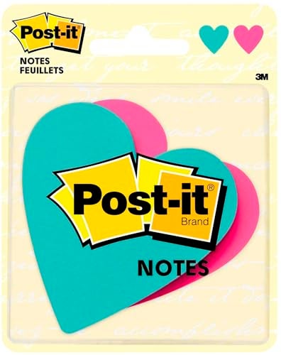 Post It ملاحظات بوست-إت، شكل قلب، ألوان متنوعة، 2.6x2.6 بوصة، 2 دفاتر، 75 ورقة/دفتر (7350-HRT) - Image 5