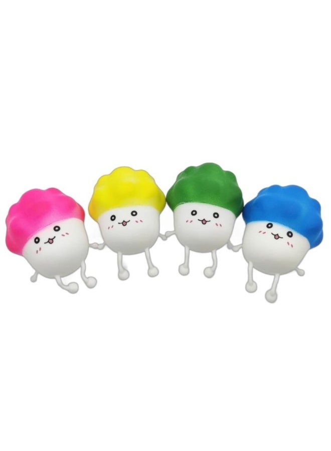 ARGT 4-Pack Cartoon Squishy Toys - Slow Rising Squeeze Toys for Kids, Birthday Party Favors, Classroom Prizes (Random Styles) - Image 5