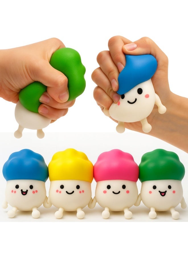 ARGT 4-Pack Cartoon Squishy Toys - Slow Rising Squeeze Toys for Kids, Birthday Party Favors, Classroom Prizes (Random Styles) - Image 1