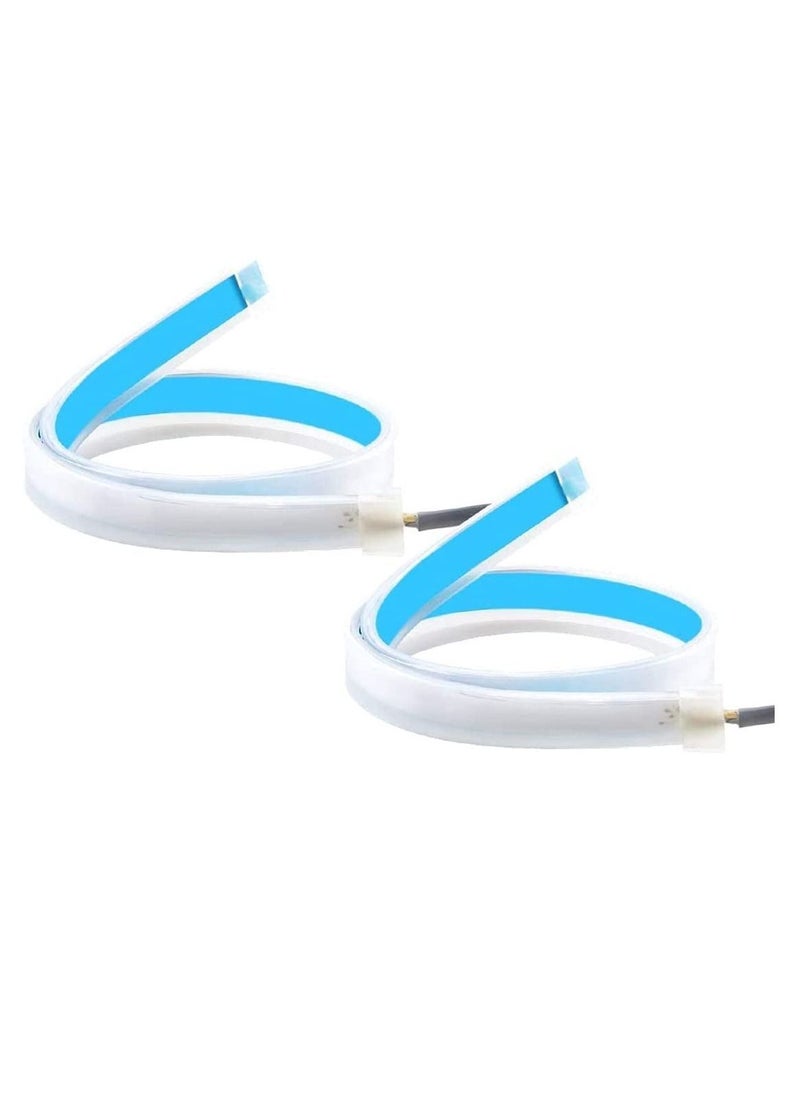 Generic - Flexible LED Strip Light 2pcs 24" Dual Color LED Surface Strip Light White Daytime Running Light Yellow/Amber (Sequential Flow) Turn Signal Lights Waterproof. - Image 1