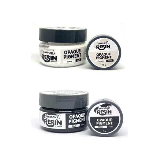 Haksons Opaque Pigment for Epoxy Resin Pack of 2, 15g (White and Black) - Image 1