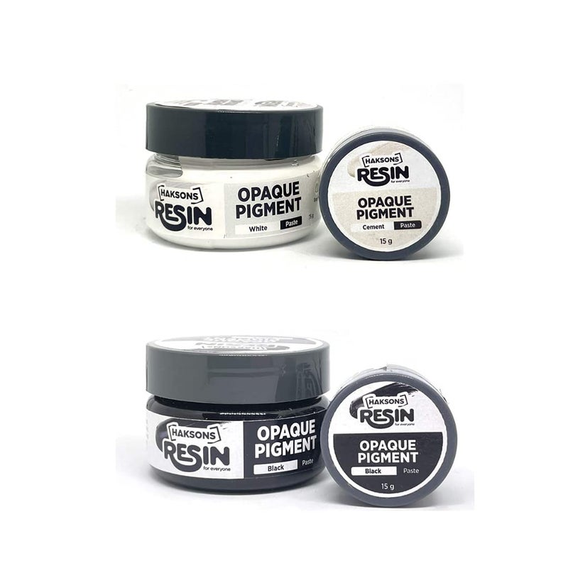 Haksons Opaque Pigment for Epoxy Resin Pack of 2, 15g (White and Black) - Image 5
