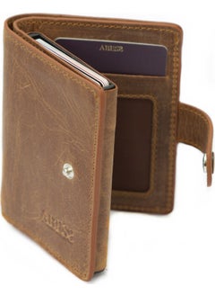 Abess Card Holder Wallet , Luxury Leather (Crazy) Mechanism Card Holder Wallet  - Image 3