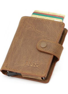 Abess Card Holder Wallet , Luxury Leather (Crazy) Mechanism Card Holder Wallet  - Image 1
