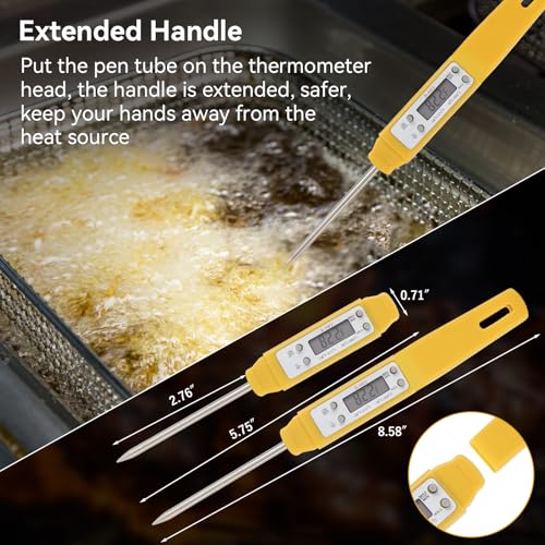 Akozon Digital Food Thermometer Automatic Calibration Pen High Accuracy Electronic Pocket Thermometer Yellow Home and Family Appliance and Decor - Image 5