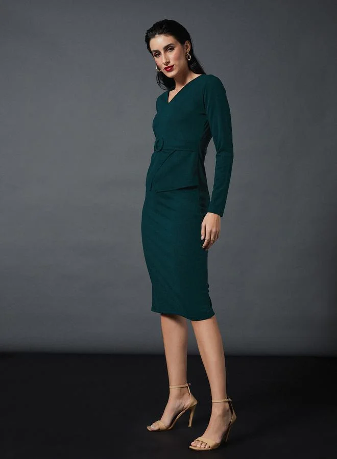 SASSAFRAS Belted Pencil Dress