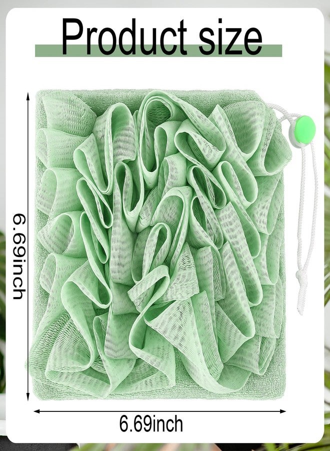 Swiffen 6 Pack Washcloth Loofah Combo 2 in 1 Drawstring Loofah Sponge with Bar Soap Pocket Exfoliation Mesh Shower Puff Ball for Body Wash Cleansing and Smooth Skin (Multicolor) - Image 2