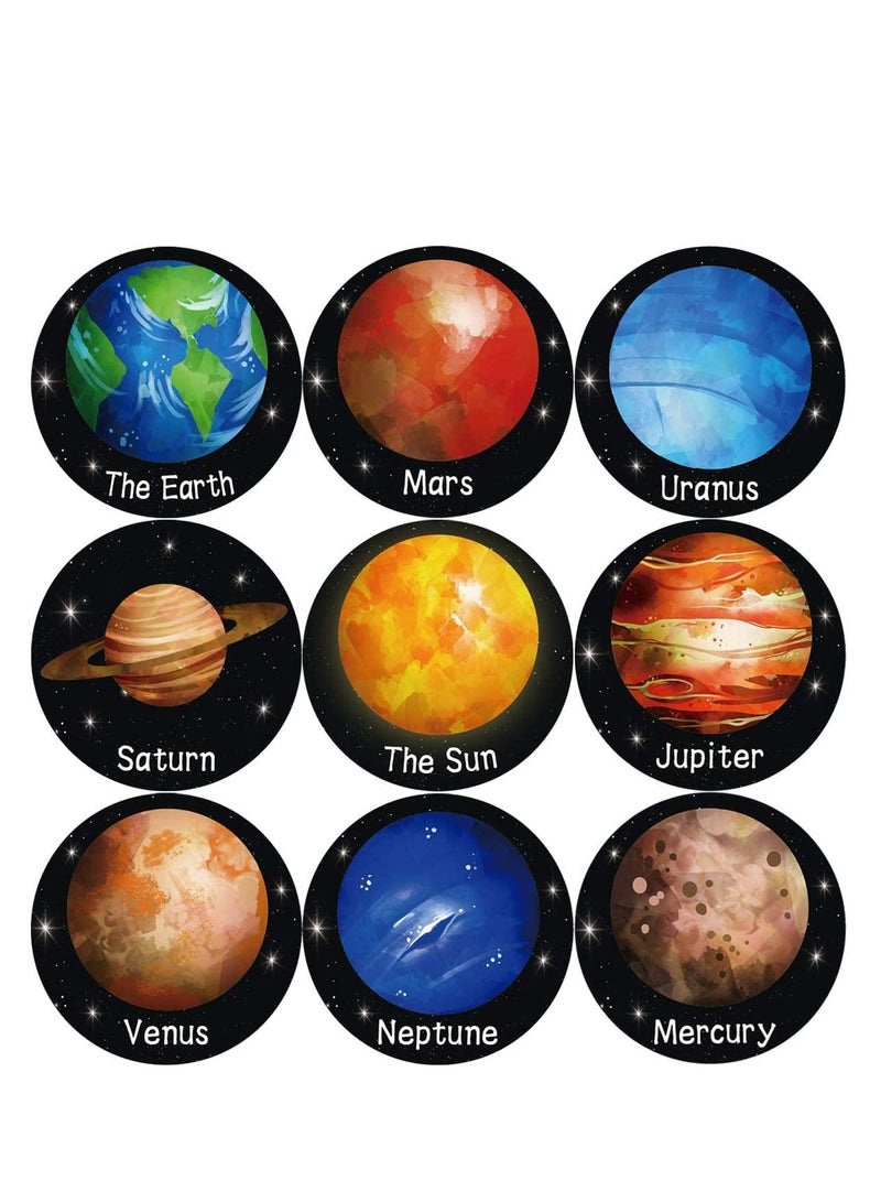 بريميفي 500 قطعة من الملصقات التعليمية للنظام الشمسي مع 8 تصميمات فضائية - Image 2