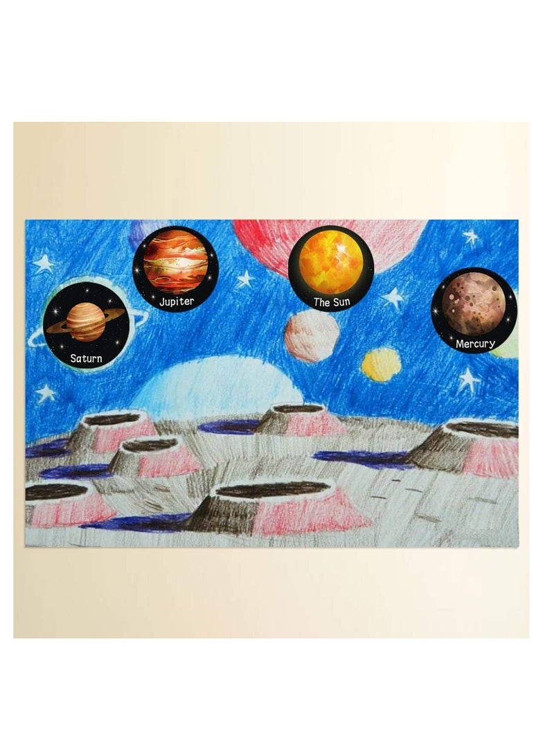 بريميفي 500 قطعة من الملصقات التعليمية للنظام الشمسي مع 8 تصميمات فضائية - Image 5