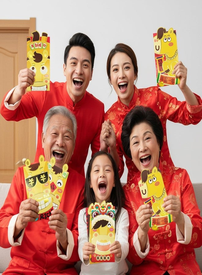 qiyeyeye 48Pcs Chinese Red Envelopes 2026,Asian Lunar New Year Cartoon horse Envelope Foldable Large Lucky Money Envelopes horse Year Envelope Red Packet Hongbao for Spring Festival Birthday Wedding Supply - Image 4
